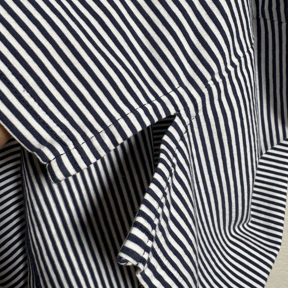 Renwick Navy/White Striped Peruvian Pima Cotton Polo Dress. Short Sleeve - Picture 3 of 9